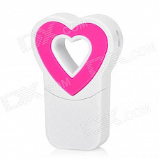 Fashion Heart Style USB 2.0 Micro SD / TF Memory Card Reader - Pink + White