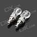 Flashing Colorful Light Skull Style Car Tire Valve Caps - Transparent + Silver (2-Pack)
