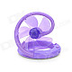 Plastic Folding Fan w/ USB Charging Cable for Computer - Purple (5-Fan-Blade, 92cm)