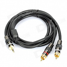 Gold plated Copper 3.5mm Jack to 2 RCA M/M Audio Connection Cable (150cm)