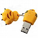 Cartoon Tiger Claw Style USB 2.0 Flash Drive - Yellow (16GB)