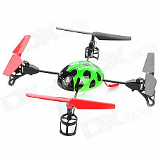 V929 2.4GHz Remote Control 4-CH Beetle Style Flying UFO - Green + Black + Red