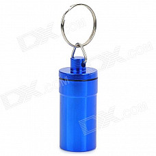 Stylish Aluminum Alloy Keychain with Pill / Small Gadgets Holder - Blue