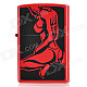 Uncap Style Sexy Girl Pattern Kerosene Oil Lighter - Black + Red