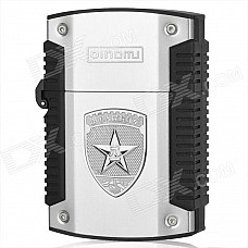 LM303 Military Grade Windproof Oil Lighter - Black + Silver