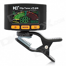 Multicolored LCD Clip-On Guitar Metronome Tuner - Black (1 x CR2032)