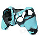 Protective Silicone Cover Case for PS3 / PS2 Controller - Black + Light Blue