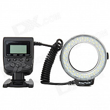 HL-48 1.6" LCD 48-LED Macro Ring Flash for Nikon / Canon / Panasonic + More - Black (4 x AA)