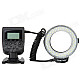 HL-48 1.6" LCD 48-LED Macro Ring Flash for Nikon / Canon / Panasonic + More - Black (4 x AA)