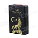 Creative Star Night Wolf Howl Pattern Windproof Slide Switch Butane Jet Torch Lighter - Black