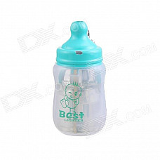 Cute Feeding Bottle Style Blue Flame Butane Gas Lighter with Chain - Plastic