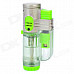 2000'C Tri-Flame Zinc Alloy Windproof Butane Jet Torch Lighter - Green