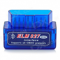 Super Mini ELM327 Bluetooth OBD2 V1.5 Car Diagnostic Interface Tool - Blue