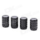 Aluminium Alloy Car Tire Valve Caps - Black (4-Piece Pack)