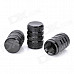 Aluminium Alloy Car Tire Valve Caps - Black (4-Piece Pack)