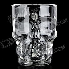 Crystal Skull Style Glass Beer Cup - Transparent (500ml)