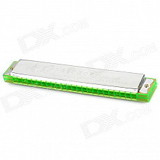 Metal 24-Hole C-key Harmonica - Green