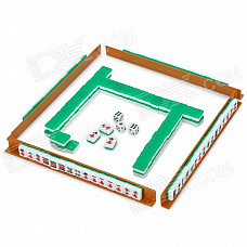 Travel Portable Acrylic Mahjong Tiles Set - Green + White