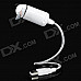 USB Powered 2-Blade Flexible Neck Cooling Fan with LED Light - White