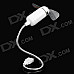 USB Powered 2-Blade Flexible Neck Cooling Fan with LED Light - White