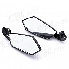 Plastic Rhombus Style Motorcycle Rearview Mirrors - Black