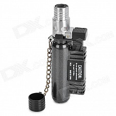 1300'C Windproof Blue Flame Butane Jet Torch Lighter - Black + Silver