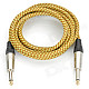 Gold-Plated Instrument Guitar Bass Cable Cord - Grass Green + Yellow (3m-Length)