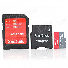 SanDisk Micro SD / TF Memory Card w/ SD Adapter - 32GB (Class 10)