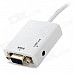 Micro HDMI Male to VGA Female Converter Adapter w/ 3.5mm Audio Jack - White