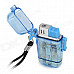 Waterproof Windproof Butane Gas Lighter with Strap - Transparent Blue