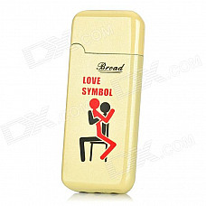 Love Symbol Style Metal Butane Lighter - Yellow