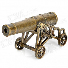 Retro Cannon Style Zinc Alloy Butane Lighter - Bronze