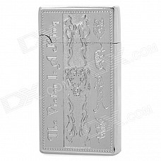 Leopard Head Pattern Wind Resistant Butane Jet Lighter - Silver