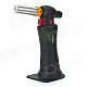 1300'C Stainless Steel Adjustable Flame Butane Jet Torch Lighter w/ Stand - Black + Silver