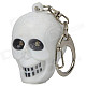 Cool Skull Keychain with Sound and Red Flashing Light - White
