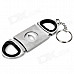 Portable Stainless Steel Cigar Cutter Knife with Keychain - Silver + Black