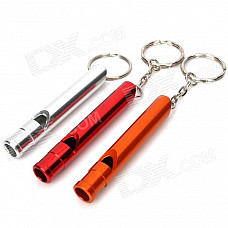 Outdoor Survival Aluminum Whistle Keychain - Random Color