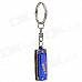 Mini 4-Hole 8-Tone Harmonica with Keychain - Blue