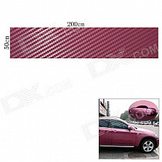 Woven Pattern 3D Carbon Fiber Paper Decoration Sheet Car Sticker - Purple (50 x 200cm)