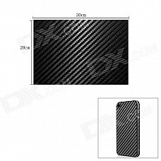 Woven Pattern 3D Carbon Fiber Paper Decoration Sheet Car Sticker - Black (20 x 30cm)