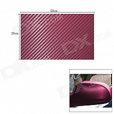 Woven Pattern 3D Carbon Fiber Paper Decoration Sheet Car Sticker - Purple (20 x 50cm)