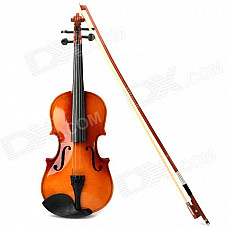 Instrument Wood Case 4-String Violin w/ Horse Hair Bow and Rosin