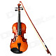 Instrument Wood Case 4-String Violin w/ Horse Hair Bow and Rosin