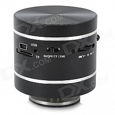 Portable Mini MP3 Vibration Speaker w/ FM / USB / TF / Remote Controller - Black