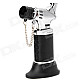 Seat Style Windproof Butane Jet Torch Lighter - Black + Silver