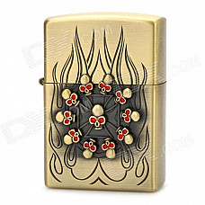 Cool Skull Style Fuel Lighter - Copper