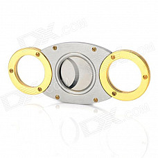 Portable Steel Cigar Cutter Knife - Golden + Silver