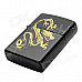 Stylish Dragon Pattern Fluid Fuel Lighter - Black