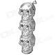 Cool LED Eyes Skull Heads Style Gas Lighter - Silver (3 x LR621)