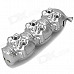 Cool LED Eyes Skull Heads Style Gas Lighter - Silver (3 x LR621)